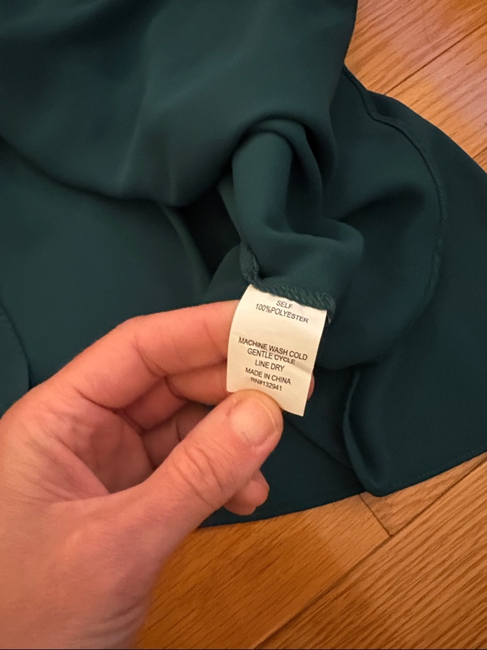 Amanda Uprichard Dark Teal Long Sleeve Smocked Waist Mini Dress - Picture 10 of 10